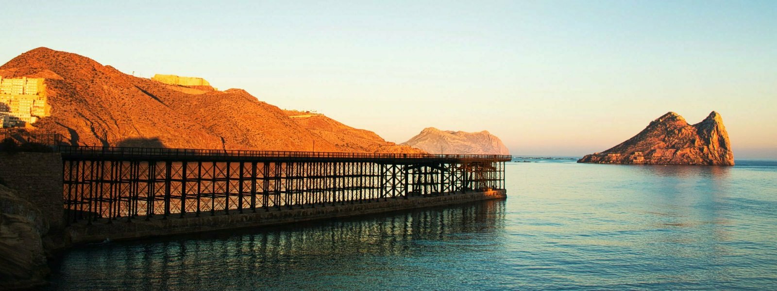 A sweeping landscape out to sea of aguilas bay in Southern Murcia.