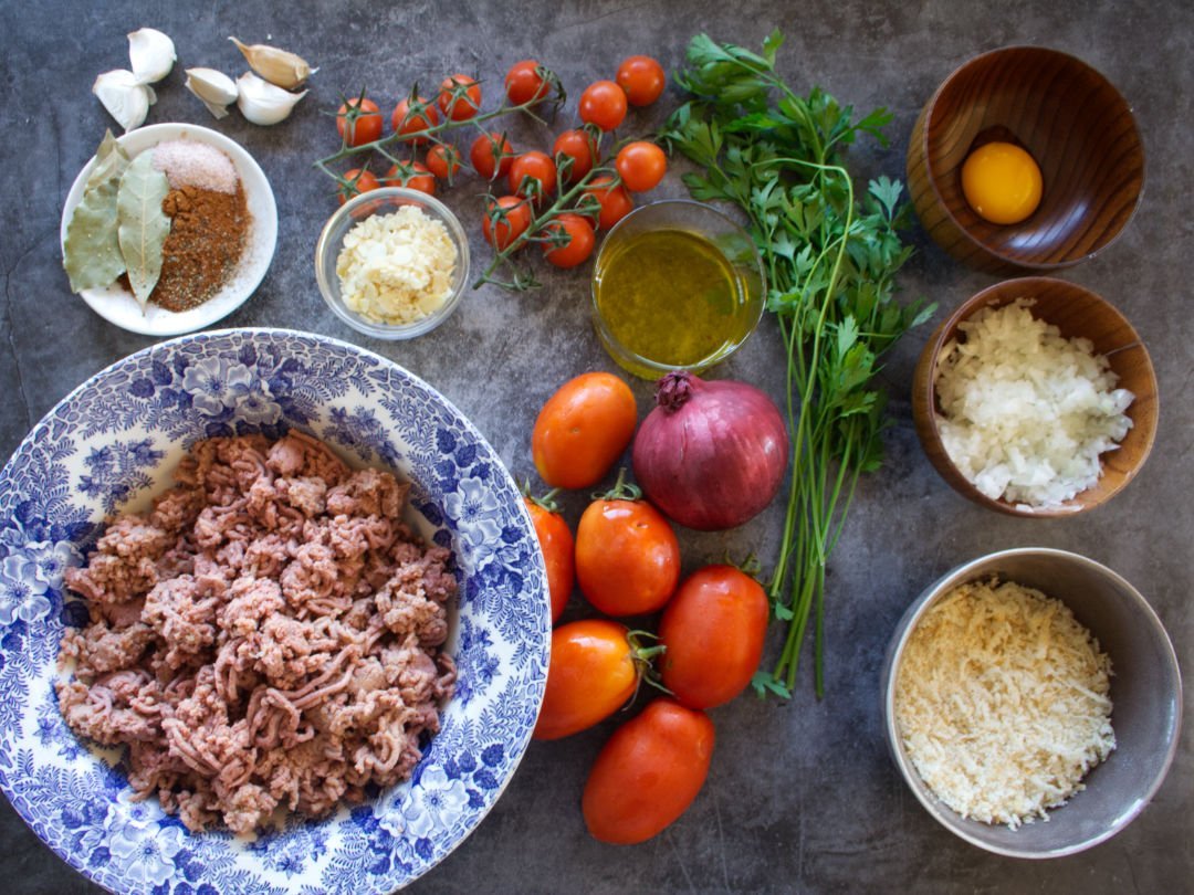 ingredients to make vegetarian meatballs