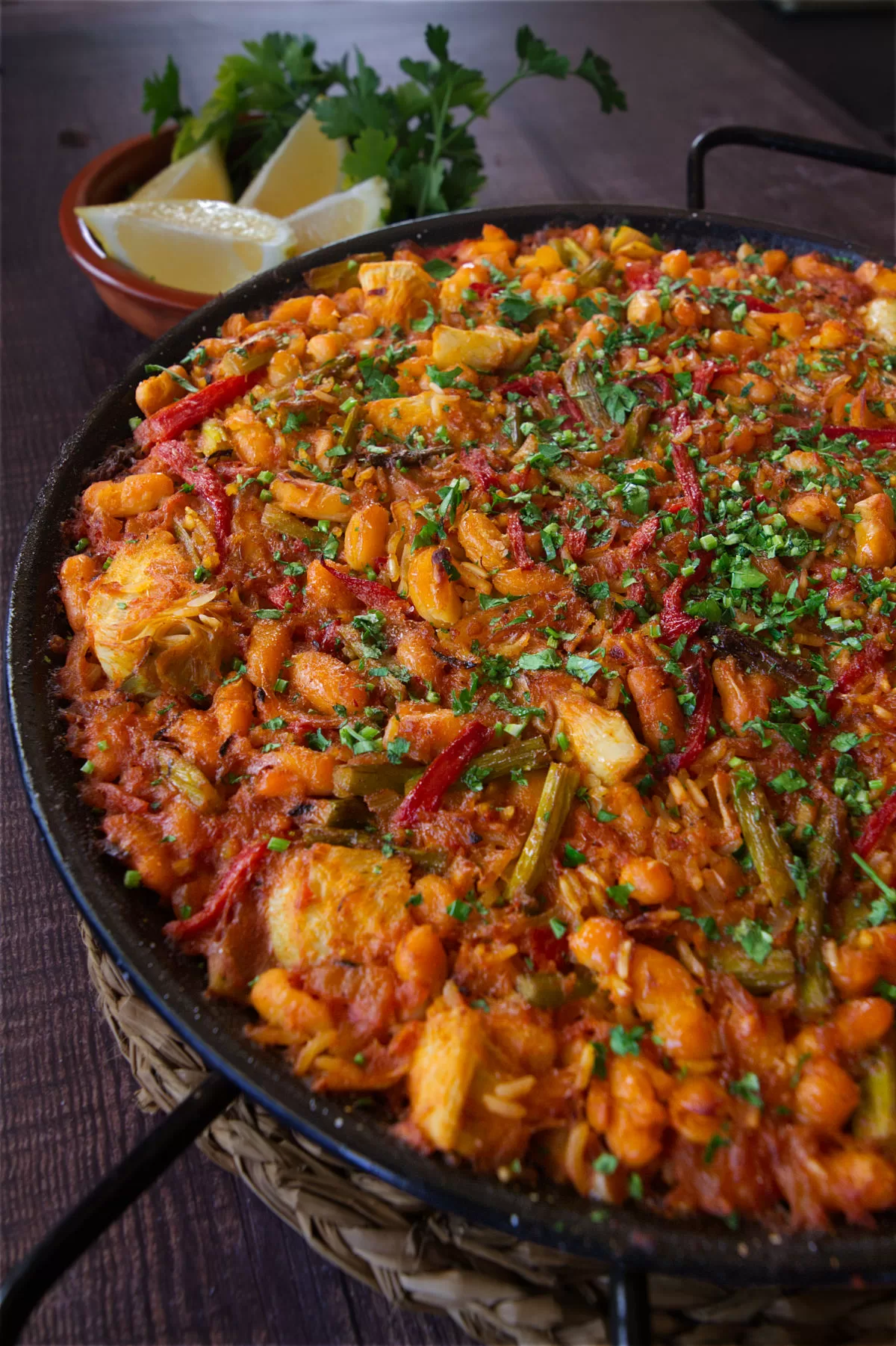 a pan of Spanish oven-baked rice 