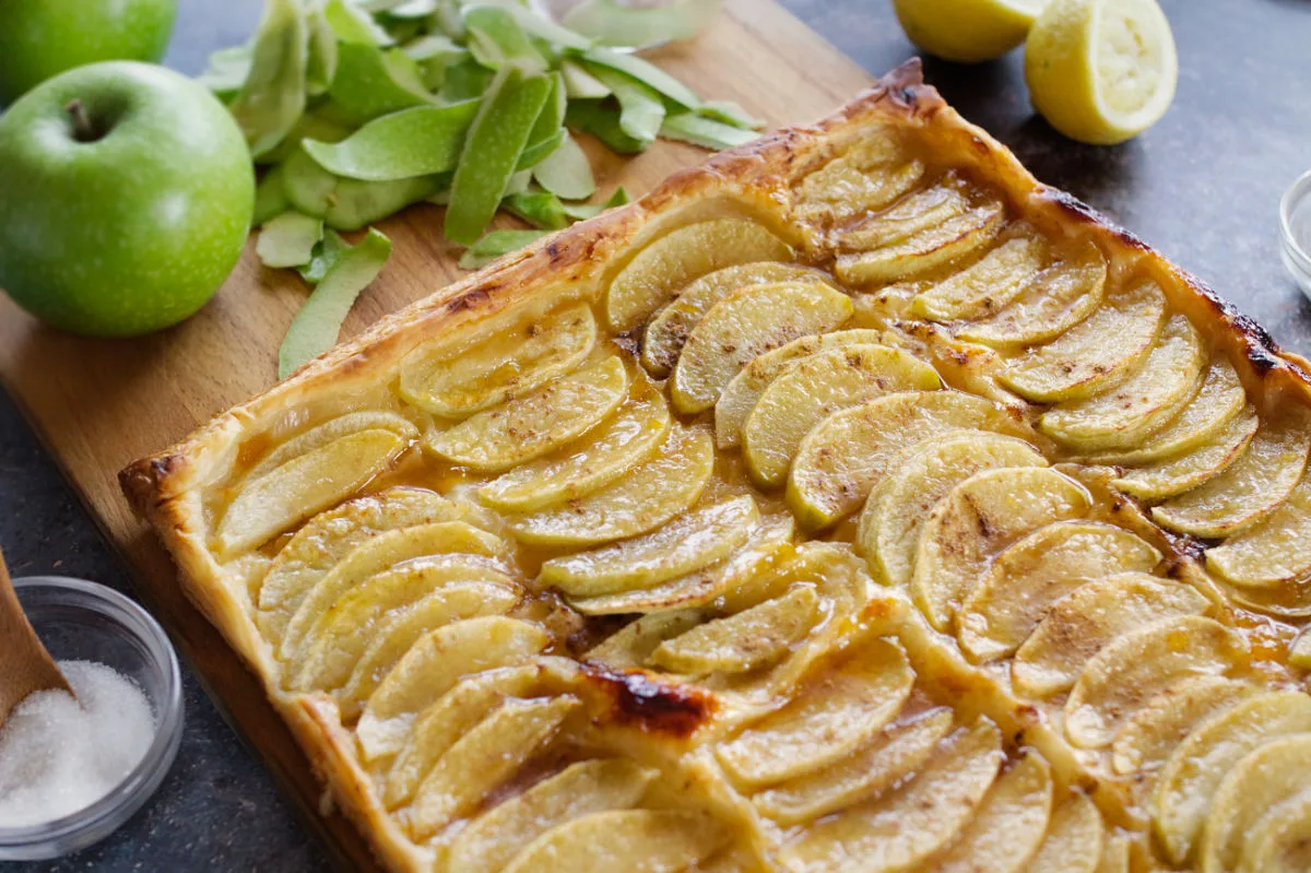 Spanish-Style Apple Tart with Apricot and Sweet Sherry Glaze