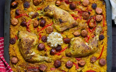 Sheet Pan Chicken Chorizo and Rice (Easy Weeknight Dinner Recipe)